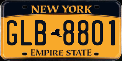 NY license plate GLB8801