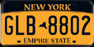 NY license plate GLB8802