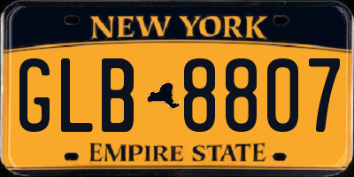 NY license plate GLB8807