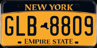 NY license plate GLB8809