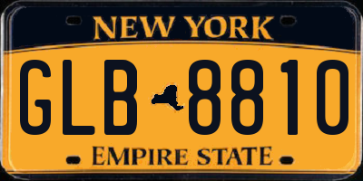 NY license plate GLB8810