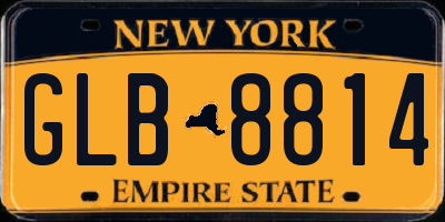 NY license plate GLB8814
