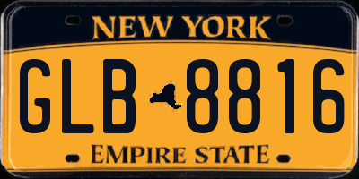 NY license plate GLB8816