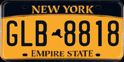 NY license plate GLB8818