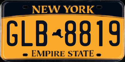 NY license plate GLB8819