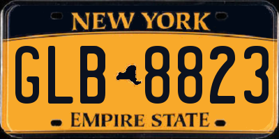 NY license plate GLB8823