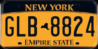 NY license plate GLB8824