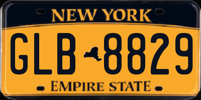 NY license plate GLB8829