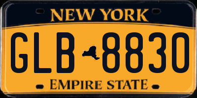 NY license plate GLB8830