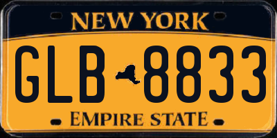 NY license plate GLB8833