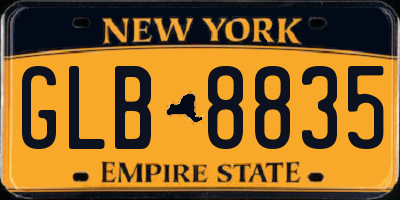 NY license plate GLB8835