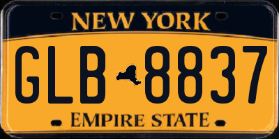 NY license plate GLB8837