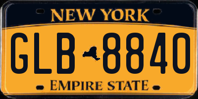 NY license plate GLB8840