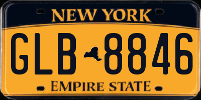 NY license plate GLB8846