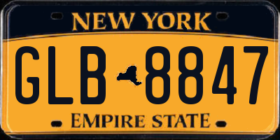 NY license plate GLB8847