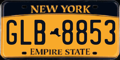 NY license plate GLB8853