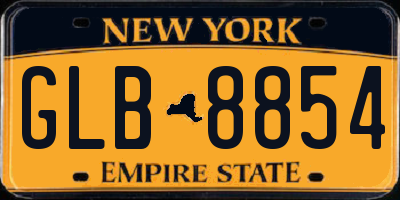 NY license plate GLB8854