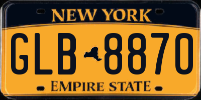 NY license plate GLB8870