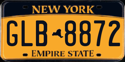 NY license plate GLB8872