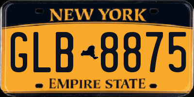 NY license plate GLB8875