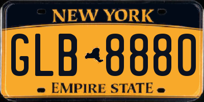 NY license plate GLB8880