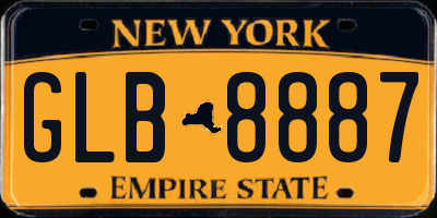 NY license plate GLB8887