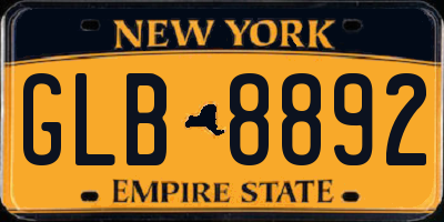 NY license plate GLB8892