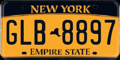 NY license plate GLB8897