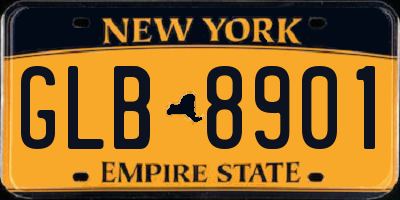 NY license plate GLB8901