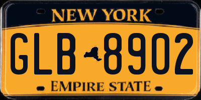 NY license plate GLB8902