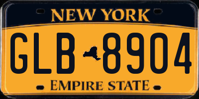 NY license plate GLB8904