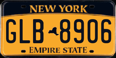 NY license plate GLB8906