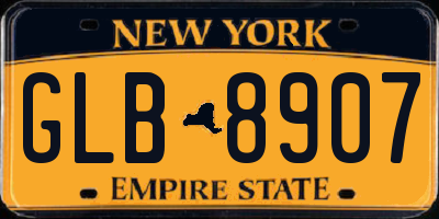 NY license plate GLB8907