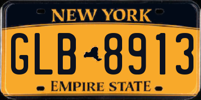 NY license plate GLB8913