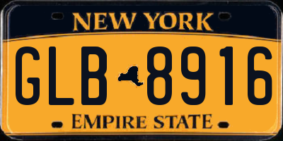 NY license plate GLB8916