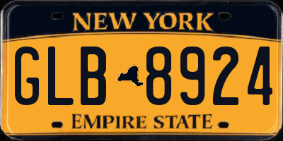 NY license plate GLB8924