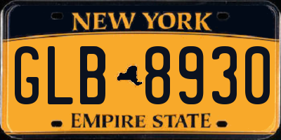 NY license plate GLB8930