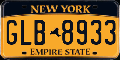 NY license plate GLB8933