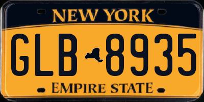 NY license plate GLB8935