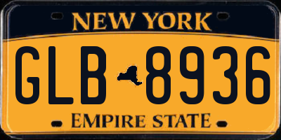 NY license plate GLB8936