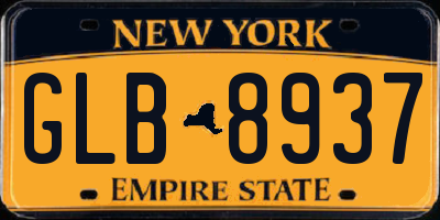 NY license plate GLB8937