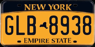 NY license plate GLB8938