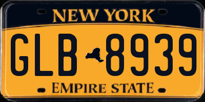 NY license plate GLB8939