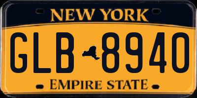NY license plate GLB8940