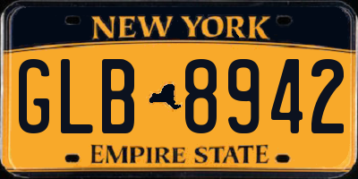 NY license plate GLB8942