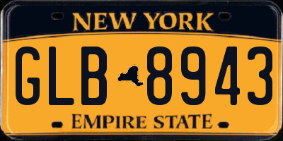NY license plate GLB8943