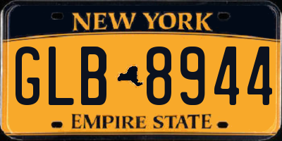 NY license plate GLB8944