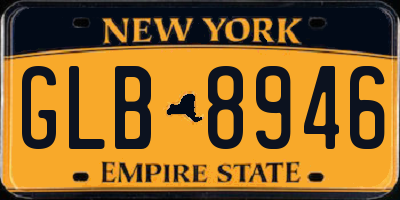 NY license plate GLB8946