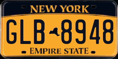 NY license plate GLB8948