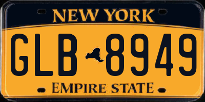 NY license plate GLB8949